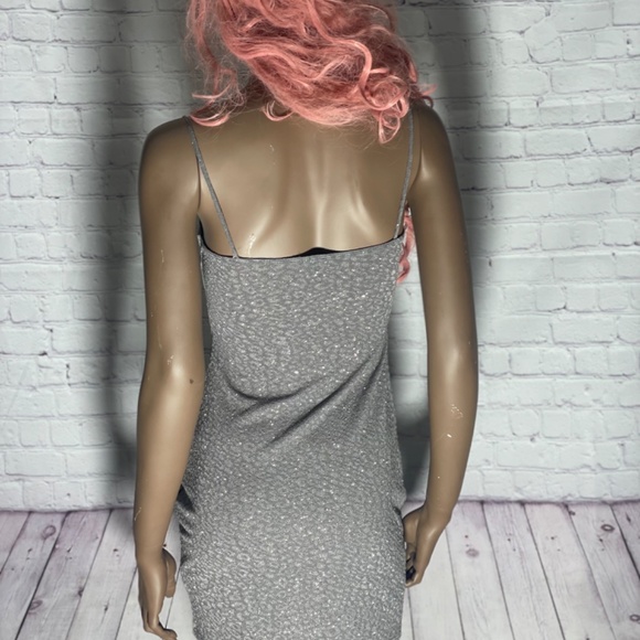 Size Small Grey w/ Sparkle Windsor Bodycon Dress - Picture 3 of 5